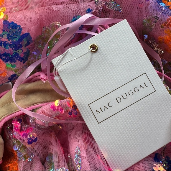 MAC DUGGAL Embellished one shoulder Lace Strappy Column Gown NWT - Picture 7 of 13